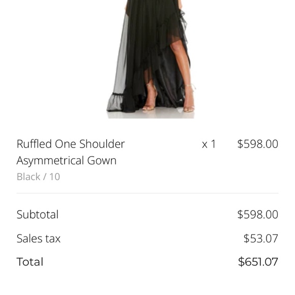Mac Duggal Ruffled One Shoulder Gown  Sz10 wore once as new!! - Picture 1 of 6